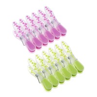 Набор прищепок Цветы ,пластик , 2 цвета, 12шт, VETTA