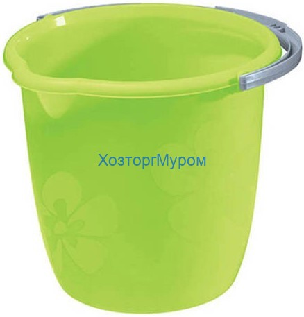 Ведро 10л., пластмассовое круглое Эконова (зеленый) Бытпласт 4312585