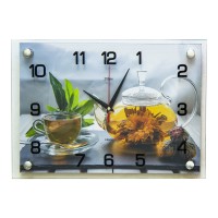 Часы настенные "Цветочный чай" 25х35см, пластик, стекло, 2535-036