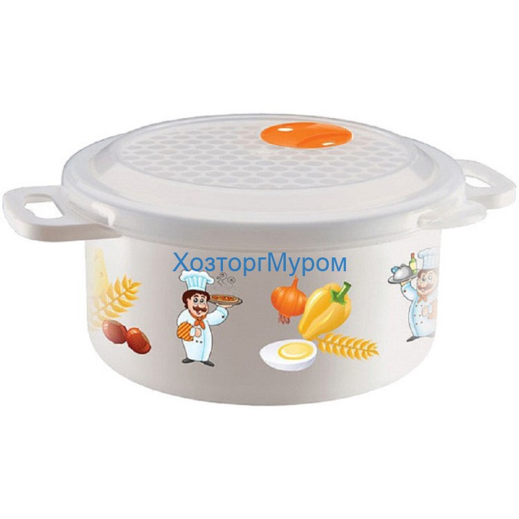 Контейнер 0,9л для СВЧ, 0 Ø148×H87, полипропилен, Phibo 4311727