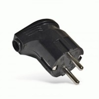 Эл. вилка Евро угловая черная, 16А 250В, UNIVersal А0105