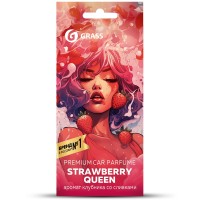Ароматизатор картонный "Strawberry queen" аромат клубники со сливками, Grass  AC-0200