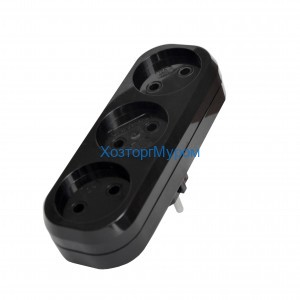 Эл. разветвитель 3L (тройной), пластмассовый, линейка, черный, UNIVersal 1934