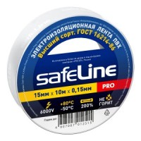 Изолента ПВХ 15мм х 10м х 0,15мм Safeline белая