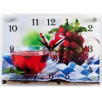 Часы настенные "Ягодный чай" 25х35см, пластик, стекло, 2535-443