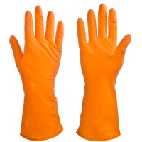 Перчатки латексные р-р S "Vetta", оранж, для уборки