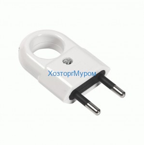 Эл. вилка плоская с кольцом, 6А белое Smartbuy SBE-2.5-P10-w