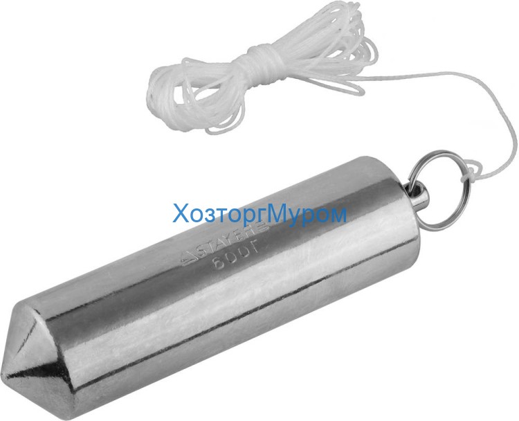 Отвес 600гр цилиндрический, шнур 5 м,  STAYER 0635-60