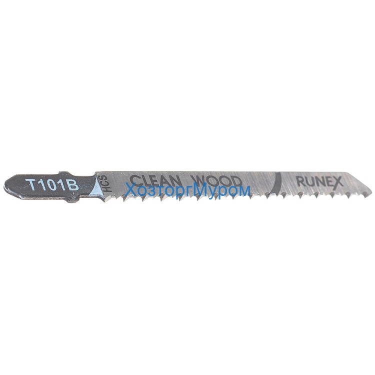 Пилка для эл.лобзика 75/100 мм, Т101B, HCS, по дереву Runex 555101