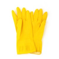 Перчатки латексные р-р XL "Vetta", желтые, хозяйственные,