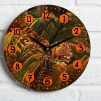 Часы настенные «Тигр», диам. 25 см, дерево