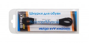 Шнурки 60 см. черные, круглые тонкие с пропиткой, Штрих 91861321