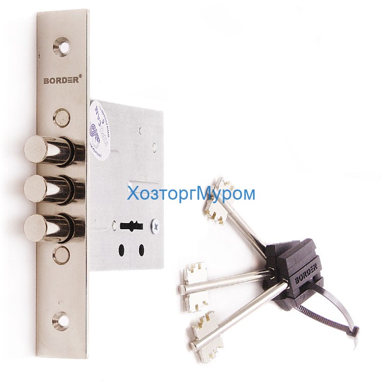 Замок врезной Border 76314 ЗВ8-8У с ригелем 12 мм
