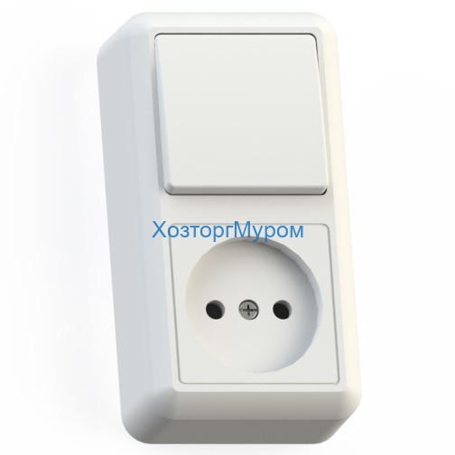 Электроблок ОП розетка + 1 выключатель Кунцево-Электро ОПТИМА БКВР-427