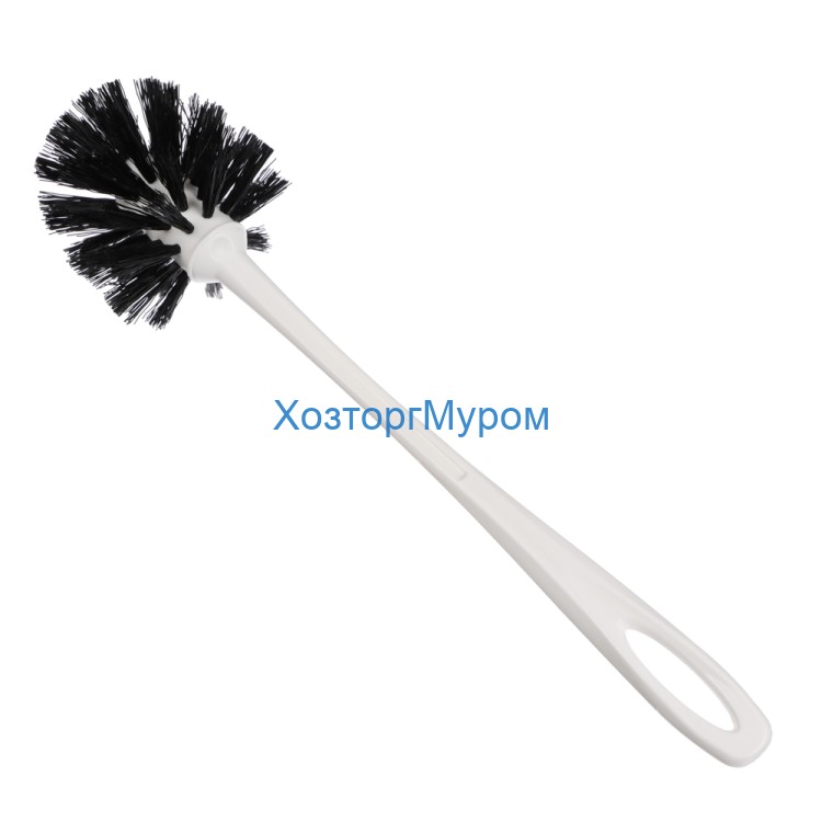 Ерш для туалета "Tule" Full Black, без подставки, пластик, белый, щетина чёрная, IDILAND
