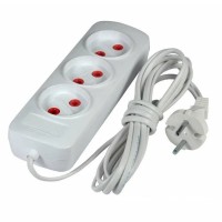 Удлинитель 3х5м. белый, 6А, 250V, (ШВВП 2х0,5) Велконт