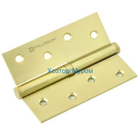 Петля PALLADIUM 613-N-4" PB левая, съемная латунь (100х75х2,5), (полированная латунь)