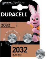 Элемент питания CR2032/5BP 3V Duracell литиевый таблетка