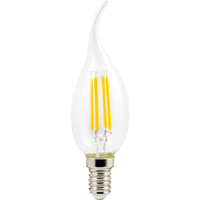Лампа эн.сбер. Ecola LED 5W/4000/E14/360/220V filament прозр.- холодный свет свеча на ветру 96х37