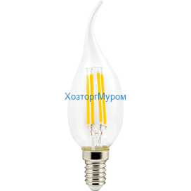 Лампа эн.сбер. Ecola LED 5W/4000/E14/360/220V filament прозр.- холодный свет свеча на ветру 96х37