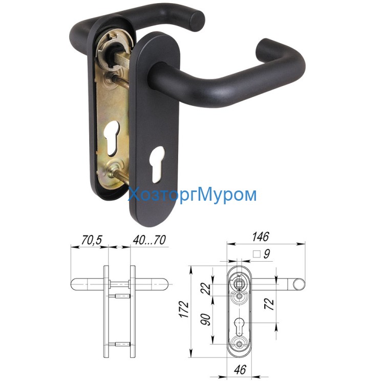 Ручки на планке Fuaro DH172/0433 (HP-72.1303) BL