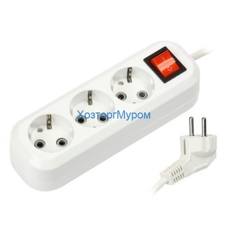 Удлинитель 3х2м., евро 3500Вт, 16A, выкл, провод ПВС 3х1,0кв.мм, Smartbuy SBE-16-3-02-ZS