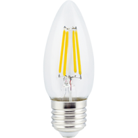 Лампа эн.сбер. Ecola LED 5W/4000/E27/360/220V filament прозр.- беллый свет свеча 96х37 N7CV50ELC