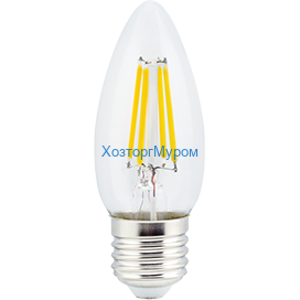 Лампа эн.сбер. Ecola LED 5W/4000/E27/360/220V filament прозр.- беллый свет свеча 96х37 N7CV50ELC