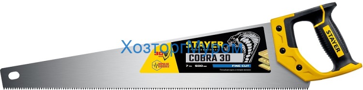 Ножовка 500мм по дереву, универсальная, STAYER 1512-50