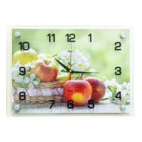 Часы настенные 25х35см, "Яблоки" пластик, стекло, 2535-034