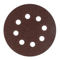Круг шлифовальный 125 мм, Р 060, (липучка), с дырками алюминий-оксид, Сибиртех, Tsunami