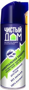 Дихлофос 400мл, трубочка, без запаха, аэрозоль, Чистый Дом 02-855