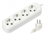 Удлинитель 4х2м., евро 3500Вт, 16A, провод ПВС 3х1,0кв.мм, Smartbuy SBE-16-4-02-Z