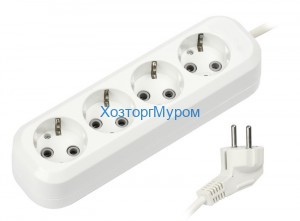 Удлинитель 4х2м., евро 3500Вт, 16A, провод ПВС 3х1,0кв.мм, Smartbuy SBE-16-4-02-Z