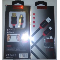 Шнур для зарядки телефона USB2.0 - microUSB 1,5м, 3А