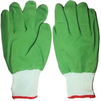 Перчатки синтетика, полный облив (зеленые) Корея