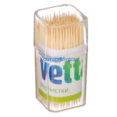 Зубочистки Vetta, 150шт, бамбук, пластиковая упаковка