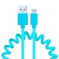 Кабель для зарядки Спираль Micro USB, 1м, 1.5А, 5 цветов, пакет FORZA