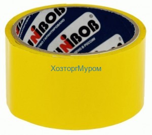 Скотч 48 мм х 24 м, 45 мкм желтый, упаковочный, UNIBOB 55750