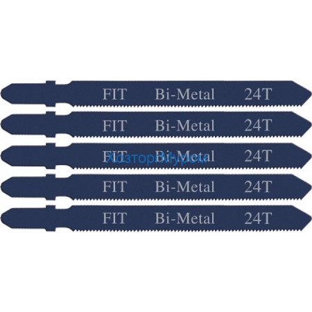 Пилка для эл.лобзика 75/100мм, 5шт, FIT, 24Т Bi-Metal, 41120