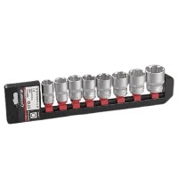 Набор торцевых головок 1/2", 6-ти гр., CrV, 8шт., 16-27мм, Stayer 27864-H8