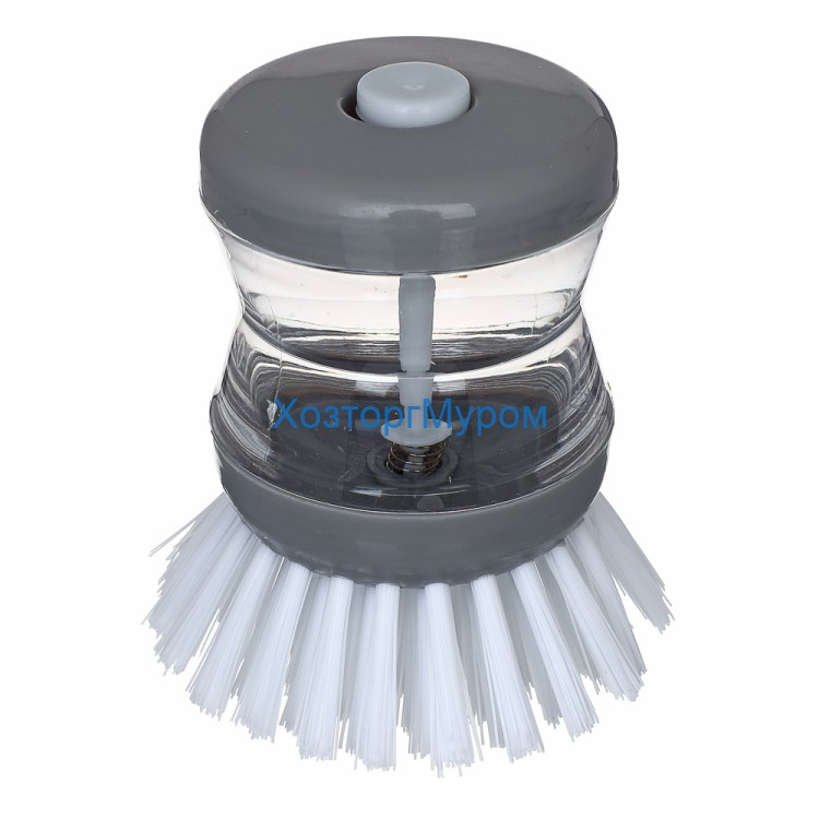 Щетка для посуды с мыльницей и дозатором, пластик, 8см, VETTA