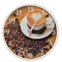 Часы настенные D30 см, "Чашка любимого кофе" пластик стекло, арт.3030-571