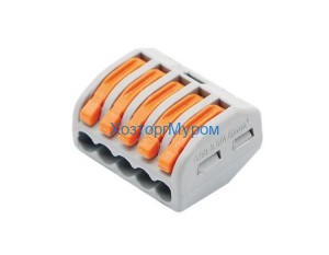 Клемный соединитель 5х2.5 Cu (с прижимом) InHome 222-415