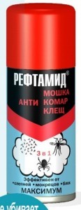 Спрей от комаров "Рефтамид" 100мл, от мошек, клещей