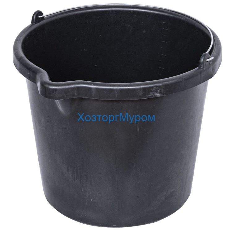 Ведро 12л строительное, круглое, пластмассовое, упрочненное