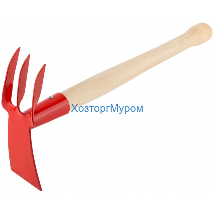 Тяпка-рыхлитель 3-зубый, 5см, комбинированный МКП-3-1 деревянная ручка