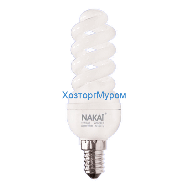 Лампа эн.сбер. NAKAI NE FS-mini slim T2 13 W/833/Е14 - теплый белый свет
