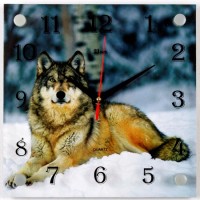 Часы настенные "Волк" 25х25см, пластик, стекло, 2525-1111