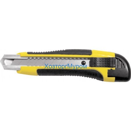 Нож технический 18 мм, FIT усиленный прорезиненный Профи, 10258